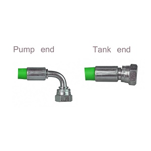 BIOGREEN OIL FLEX 1/4" FEMALE STRIAIGHT X 1/4" FEMALE ANGLED 890 MM  LONG 