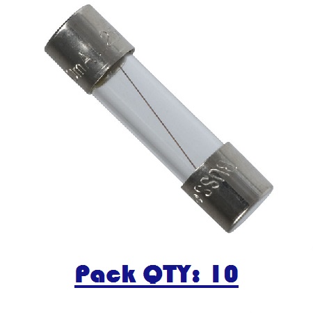 20MM T6.3  AMP GLASS FUSE PACK10