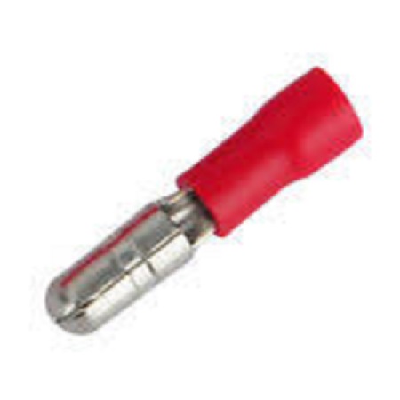 INSULATED BULLETS MALE RED (0.5-1.5) STUD 4MM