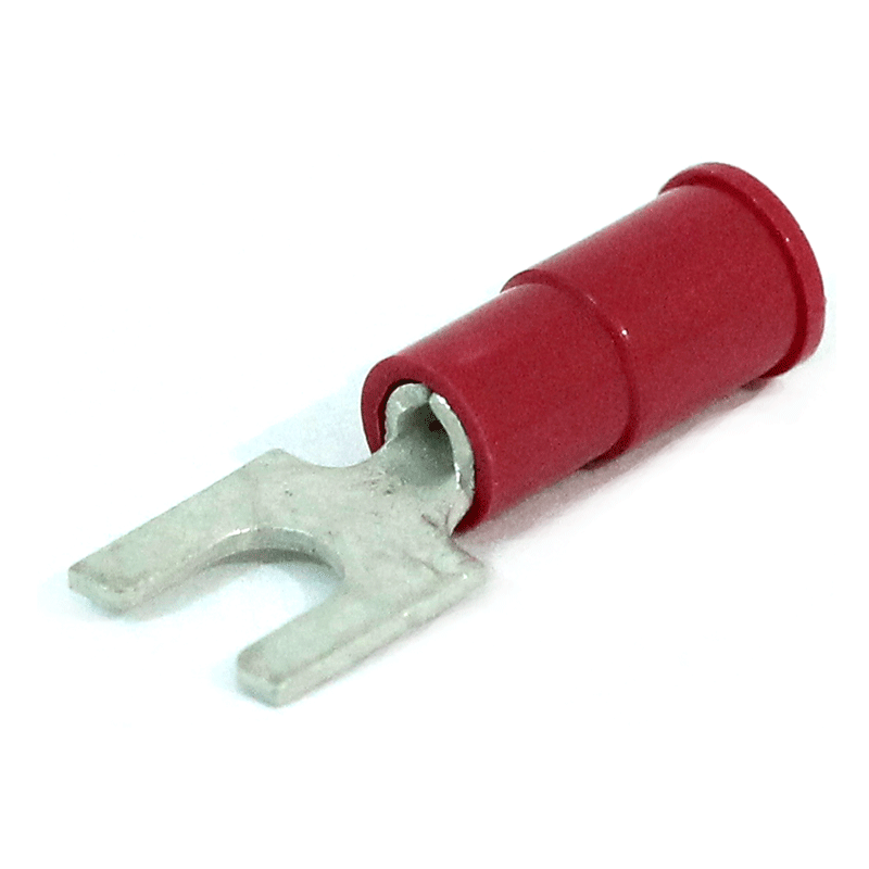 INSULATED FORK TERMINALS RED (0.5-1.5) STUD 5.3MM