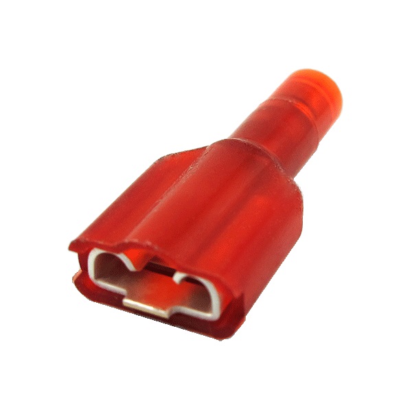 FULLY INSULATED FEMALE DISCONNECTS RED  (0.5-1.5) STUD 6.3X0.8MM 