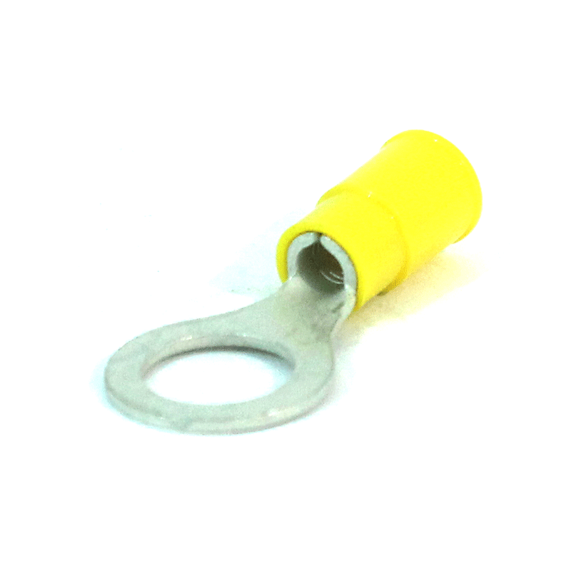 INSULATED RING TERMINALS YELLOW (4-6) STUD 6.4MM