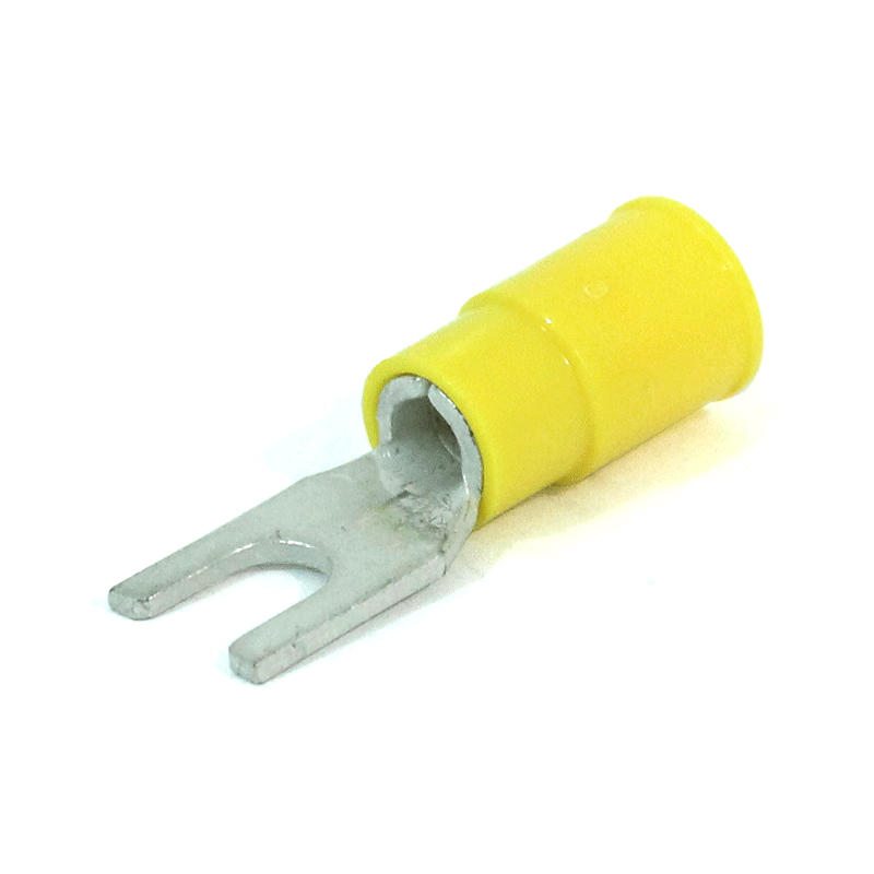 INSULATED FORK TERMINALS YELLOW (4-6) STUD 5.3MM