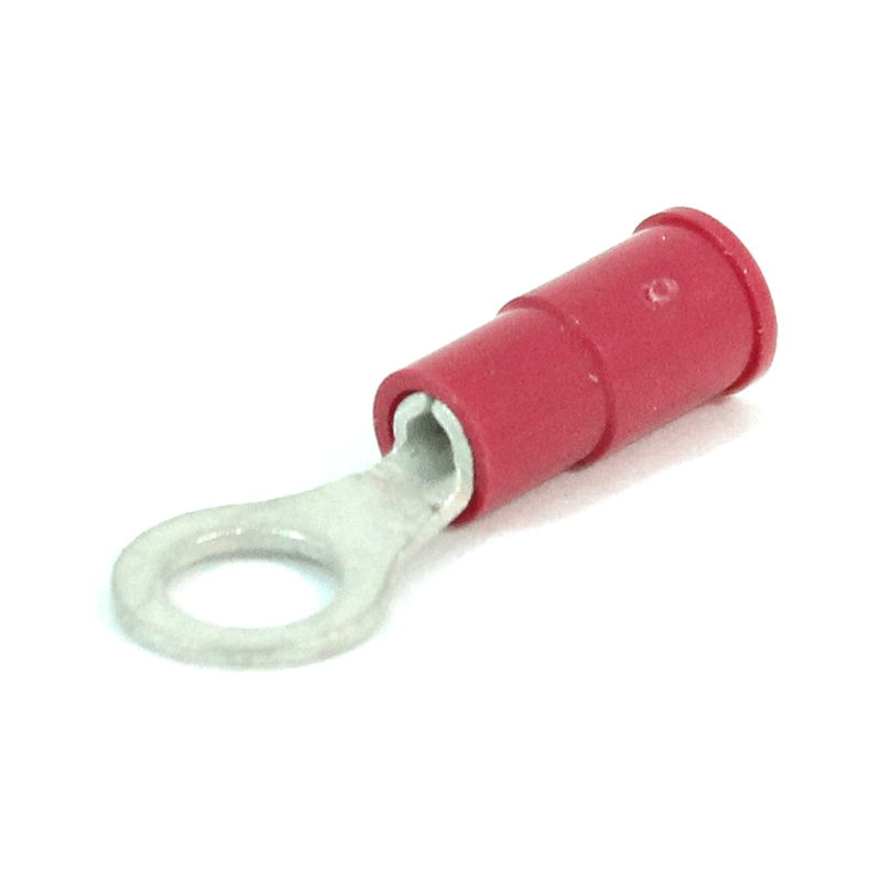 INSULATED RING TERMINALS RED   (0.5-1.5) STUD 4.3MM