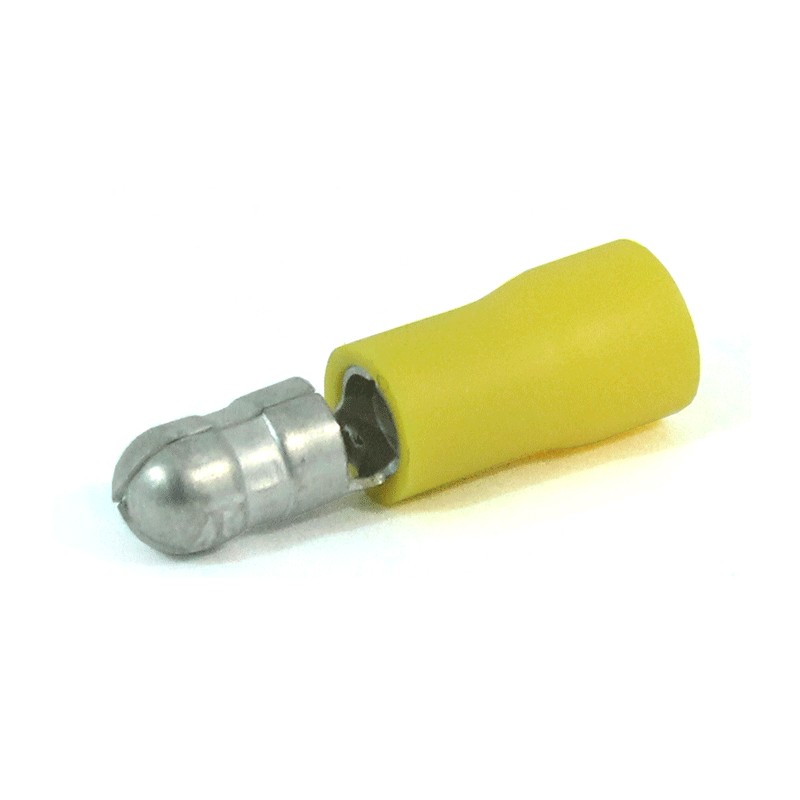 INSULATED BULLETS MALE YELLOW (4-6) STUD 5MM