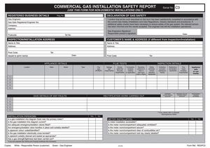 COMMERCIAL GAS INSTALLATION SAFETY PAD