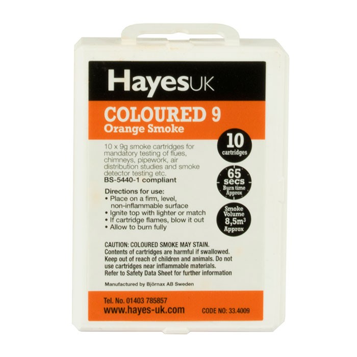 ARCTIC- HAYES COLOURED HI VIZ ORANGE 9 SMOKE PELLETS PACK 10