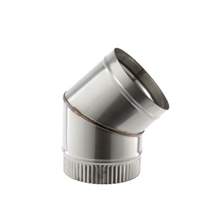 45 DEG BEND 6"(152MM)SINGLE WALL STAINLESS STEEL  FLUE SW316 0.9 MM GRADE FOR GAS AND OIL 