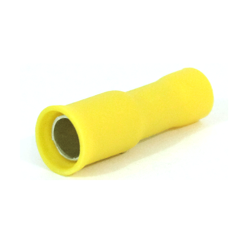 INSULATED BULLETS FEMALE YELLOW (4-6) STUD 5MM
