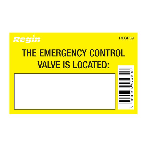 GAS VALVE LOCATION STICKER 8